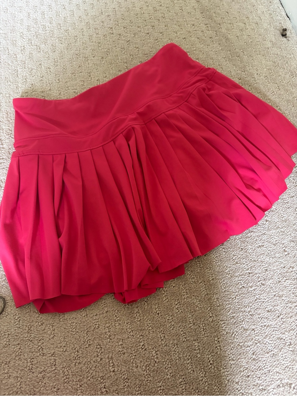 Hot coral Pleated Tennis Skirt